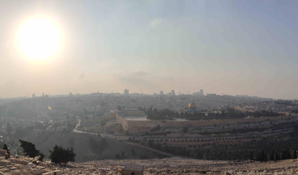 View from the Mount of Olives to the temple in Jerusalem Photo (c) Steffen Buerger