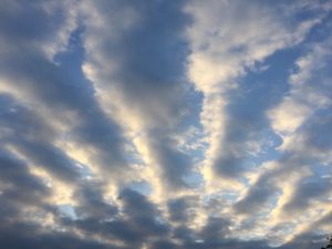 Wolkenstraßen wie Sonnenstrahlen in mehrere Himmelsrichtungen gleichzeitig geweht (c) Foto: Steffen Bürger (17.06.2017)